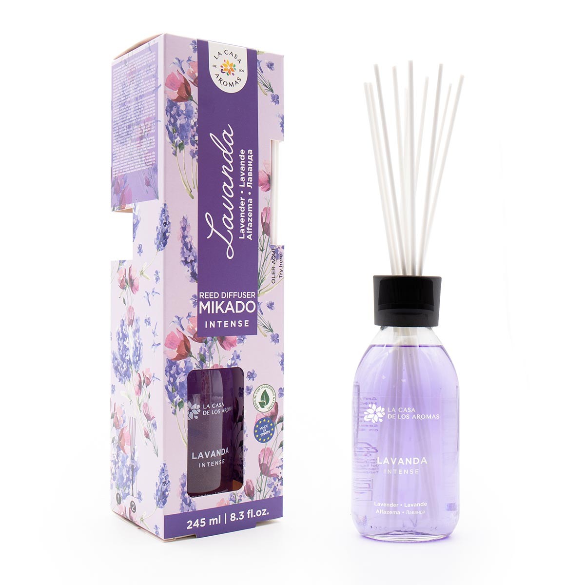 CRISTALINAS Klassischer Mikado Lufterfrischer - Langanhaltender Raumduft -  Aroma Diffuser (Brombeere - 90ml)