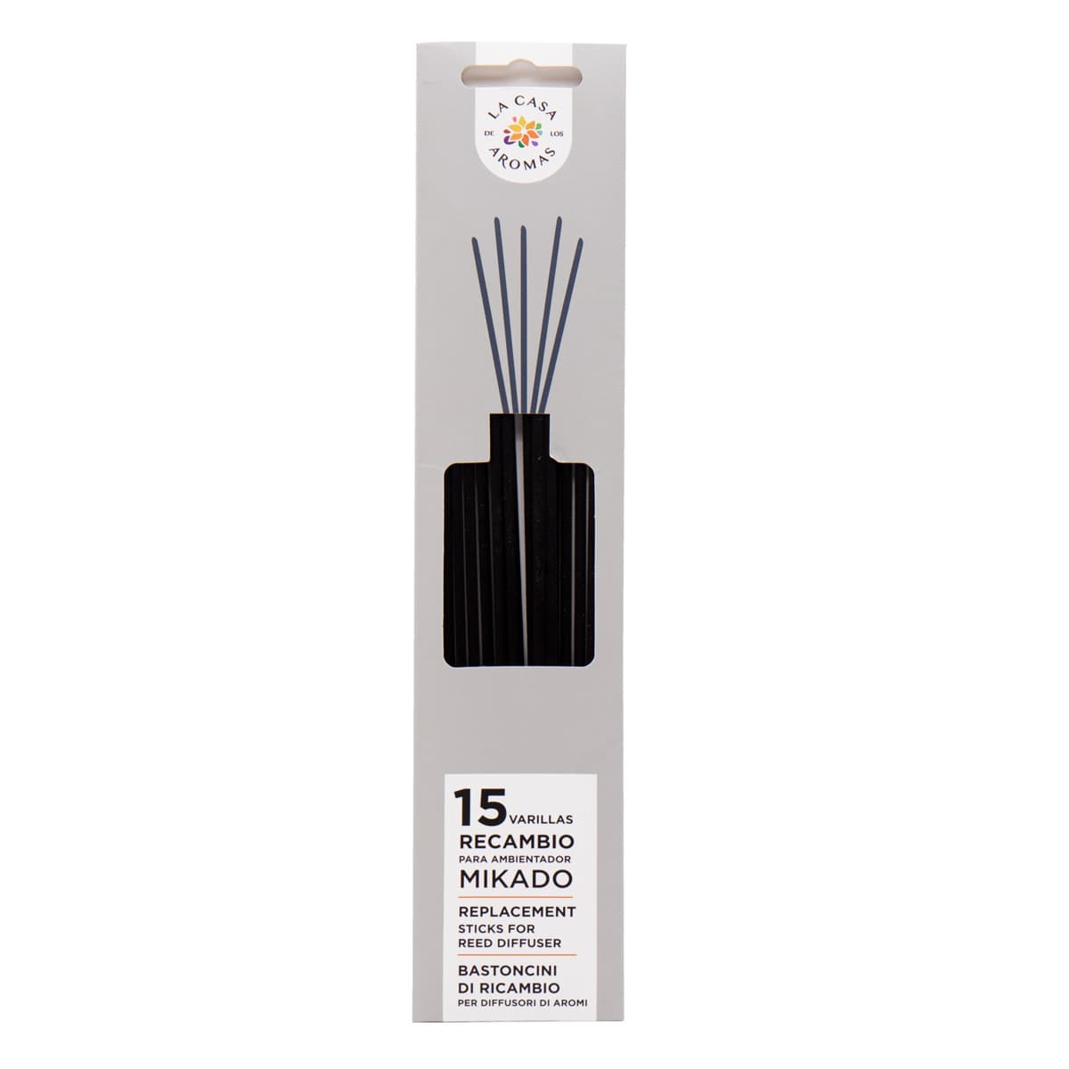 (1) ESTUCHE 15 STICKS FIBRA NEGRO 20.5CM (3*5)