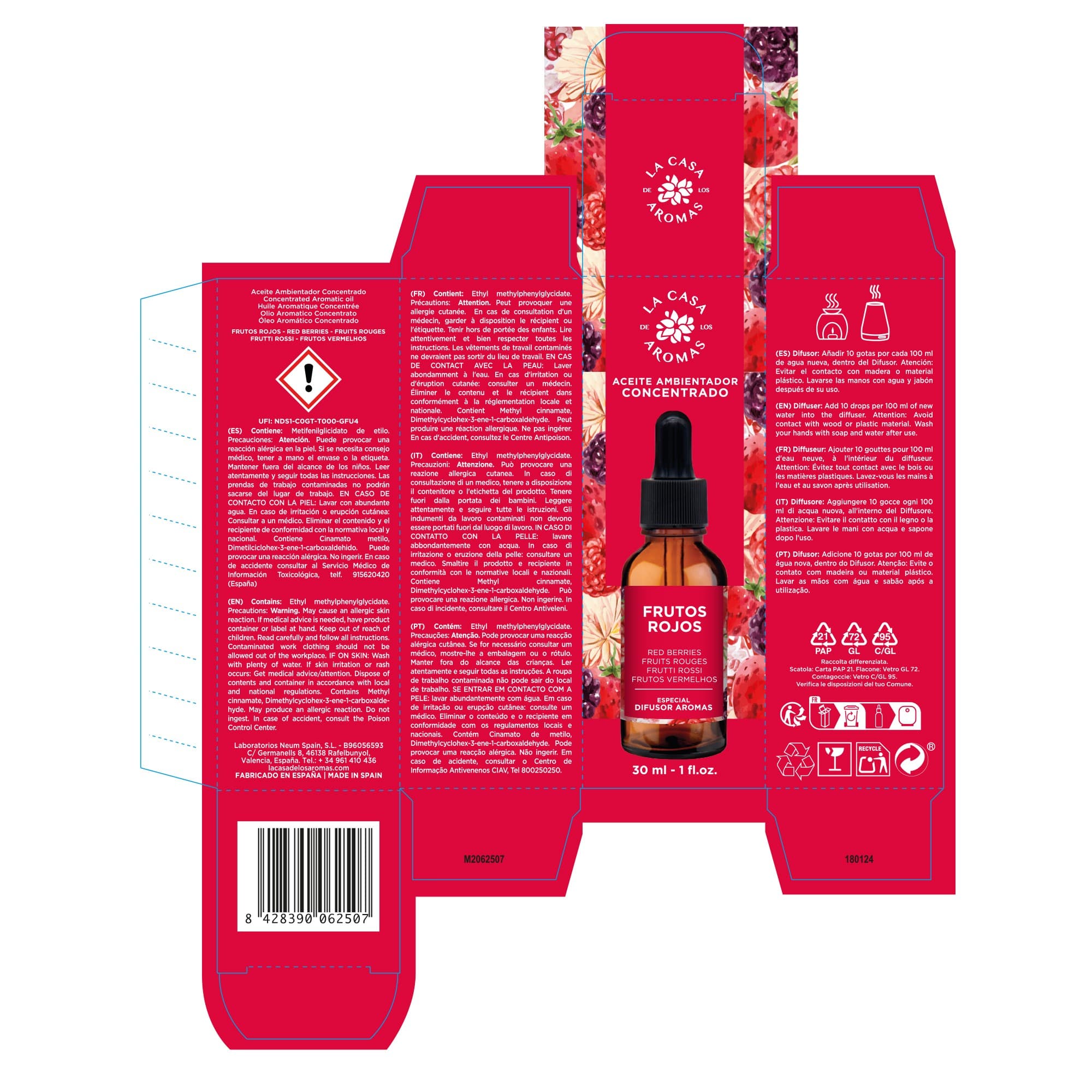 EXP.12 AC.HIDRO F.ROJOS 30 ML CASA AROMAS