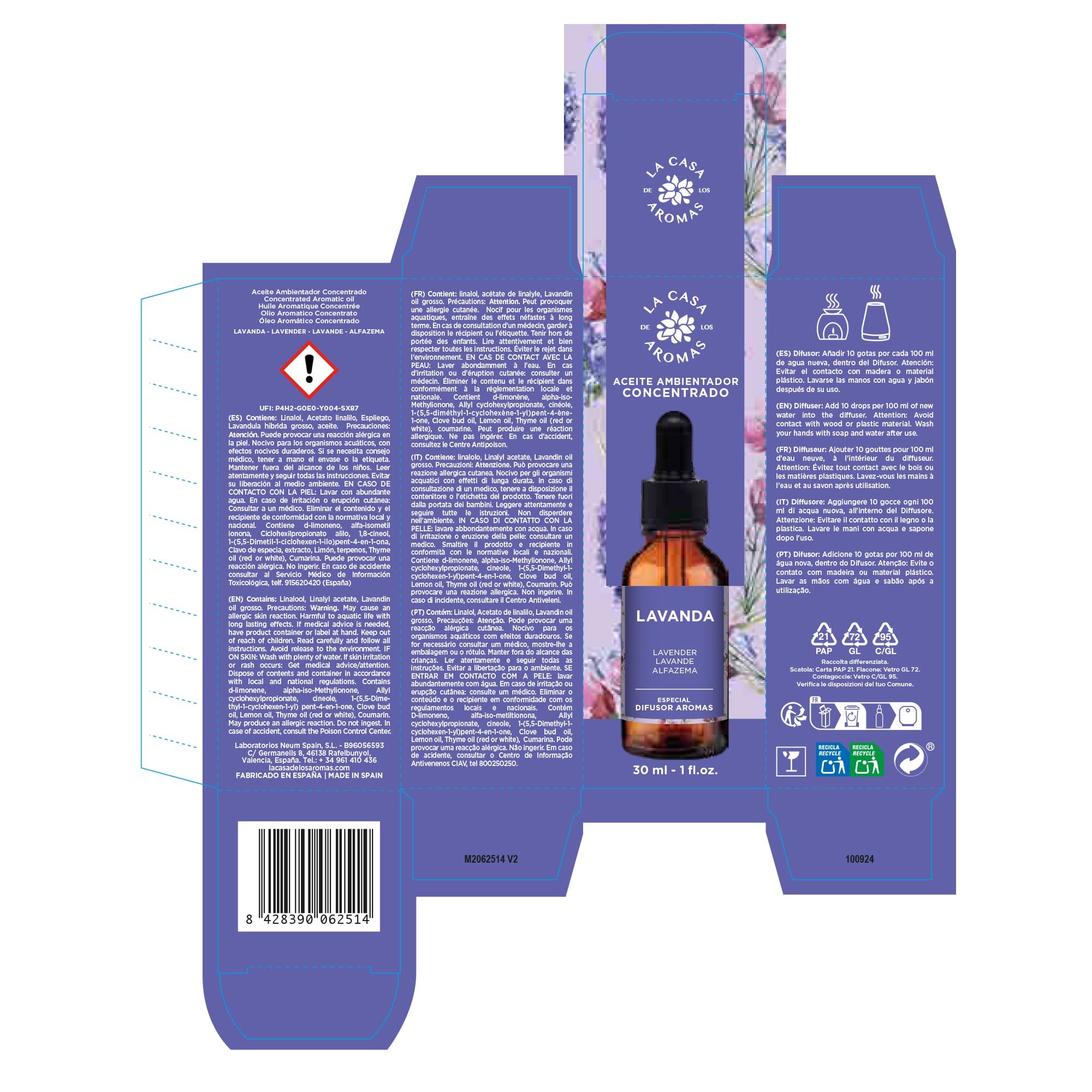 EXP.12 AC.HIDRO LAVANDA 30 ML CASA AROMAS