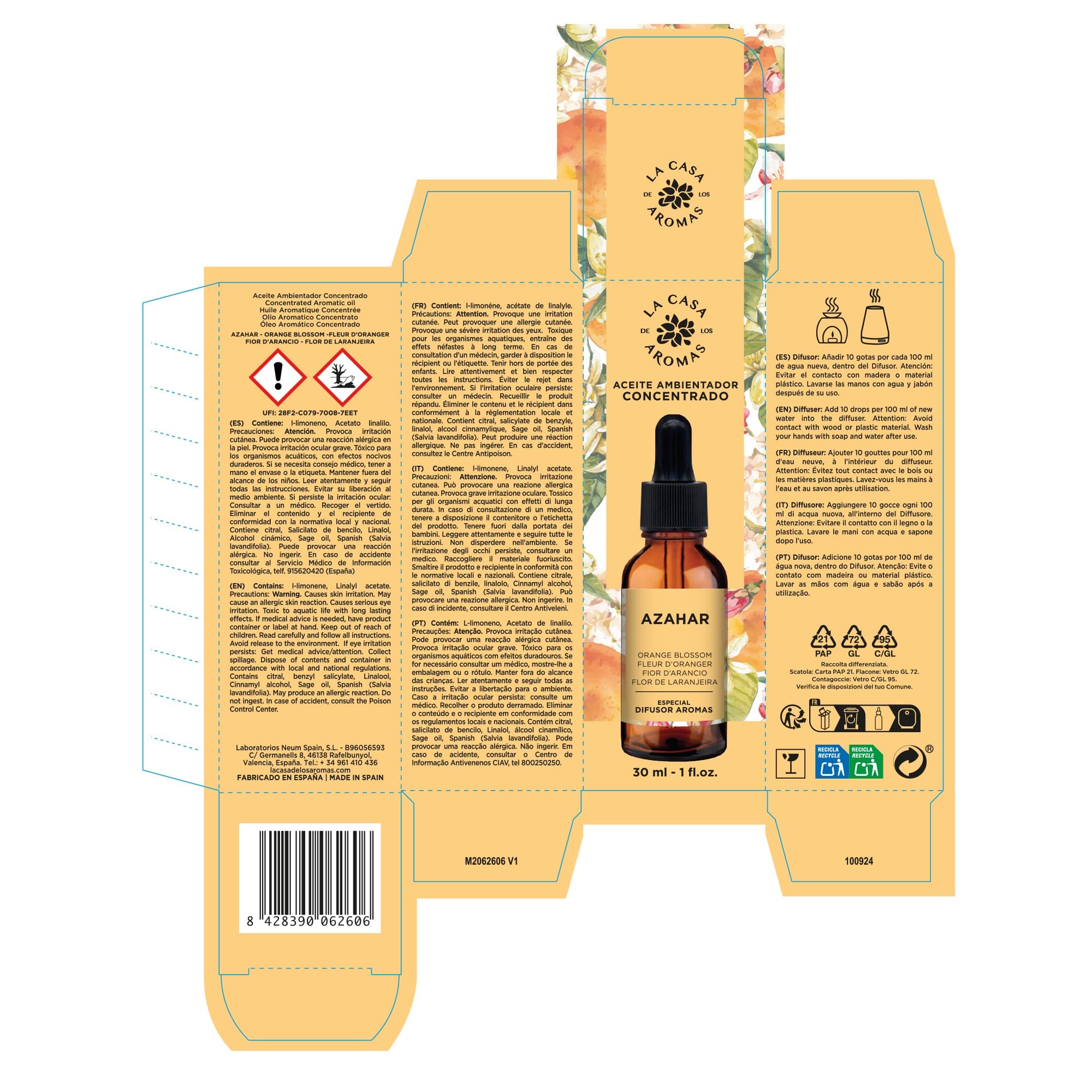 EXP.12 AC.HIDRO AZAHAR 30 ML CASA AROMAS